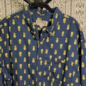 Duluth Trading XL Tall Mens Pineapple Shirt Button Up XLT